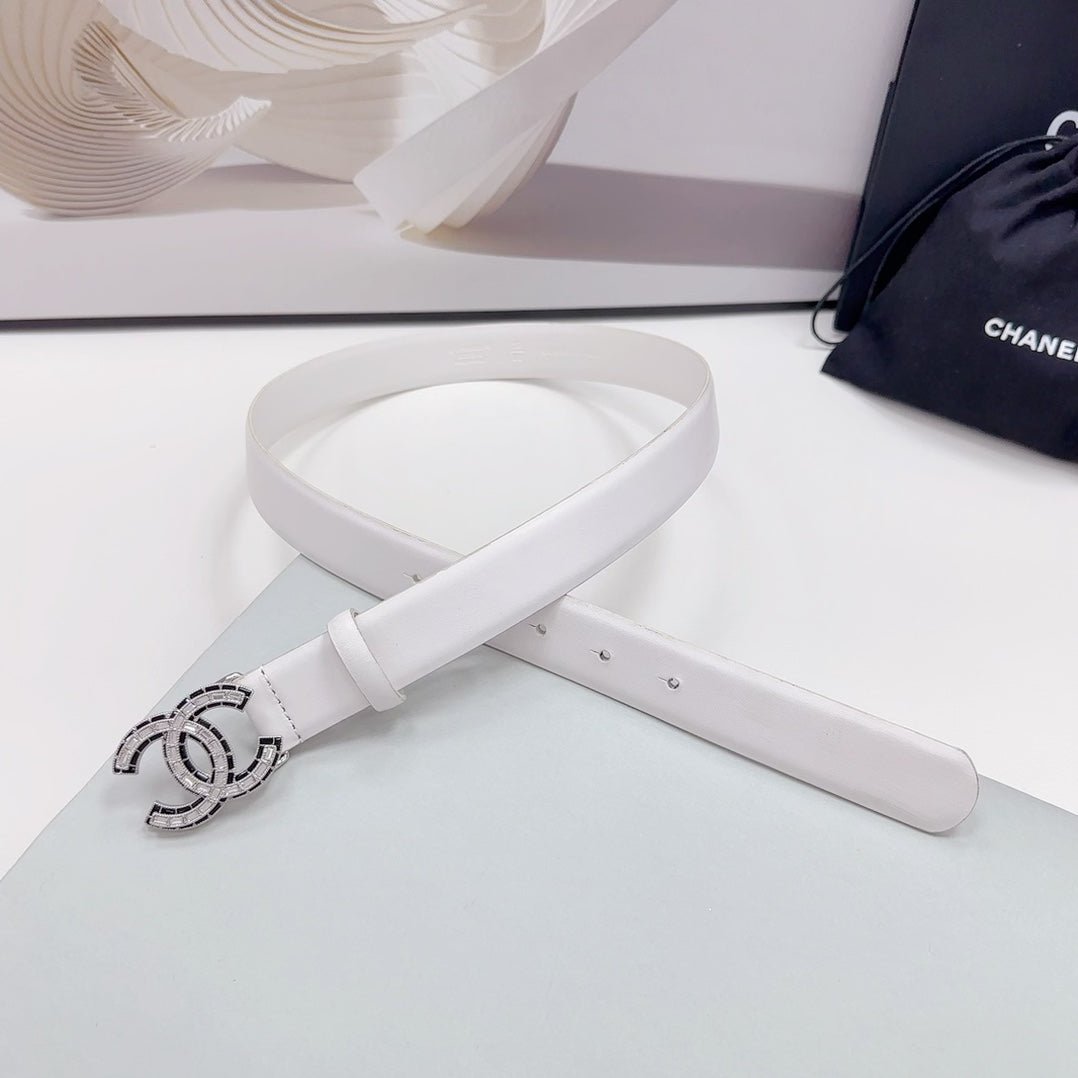 Alternative view of Chanel White Crystal Trim Belt