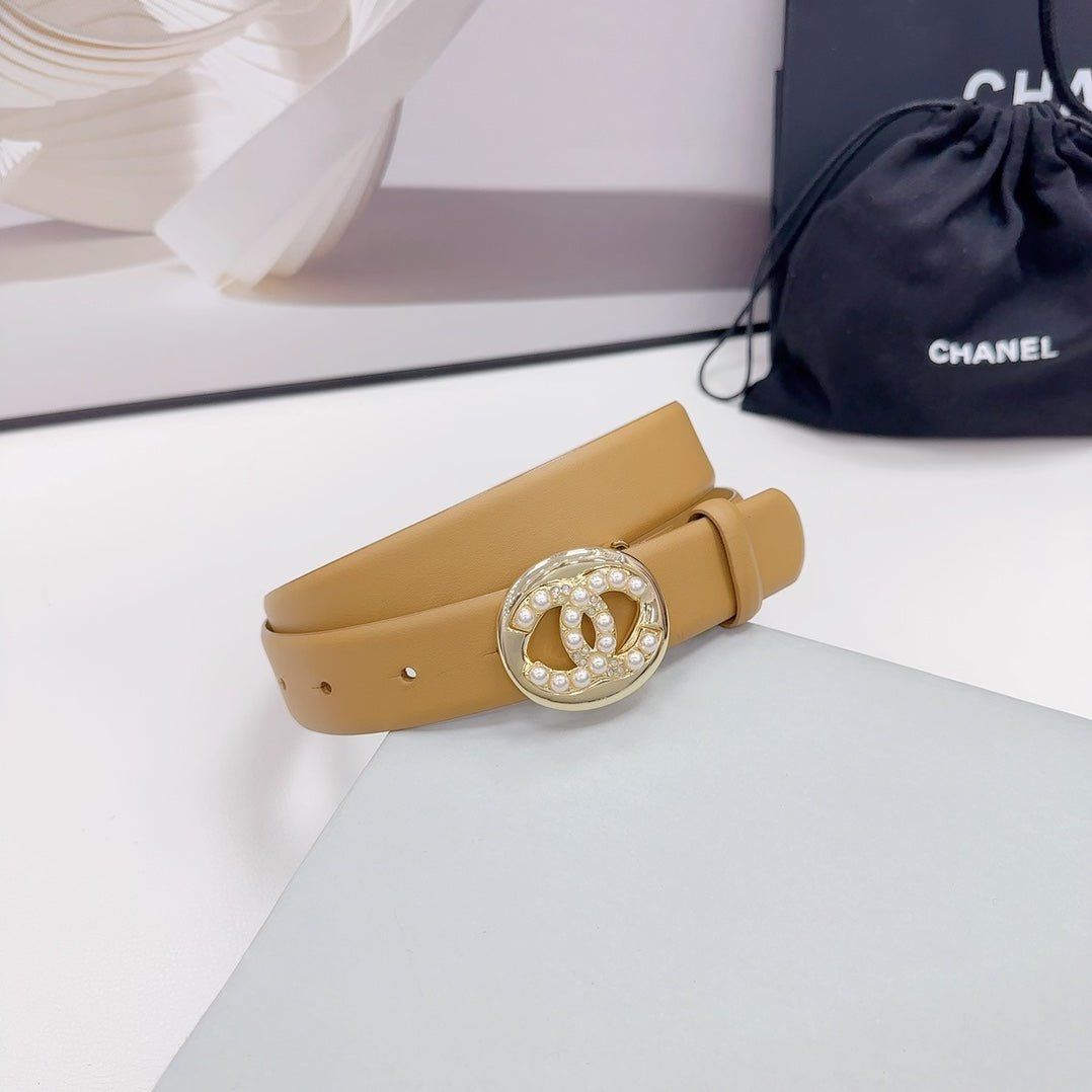 Alternative view of Chanel Camel Pearl Belt