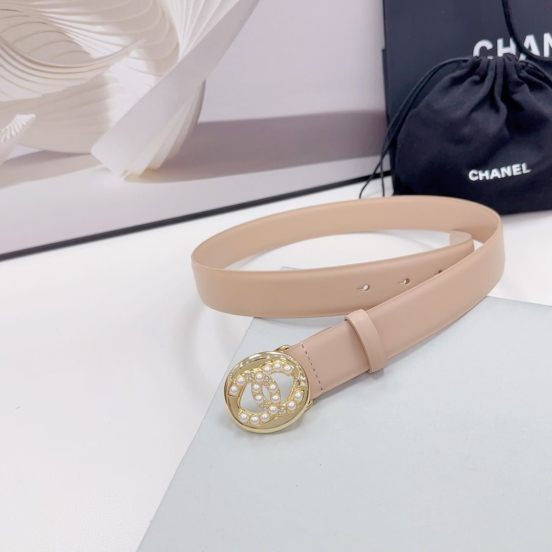 Alternative view of Chanel Nude Gold Pearl Leather Belt