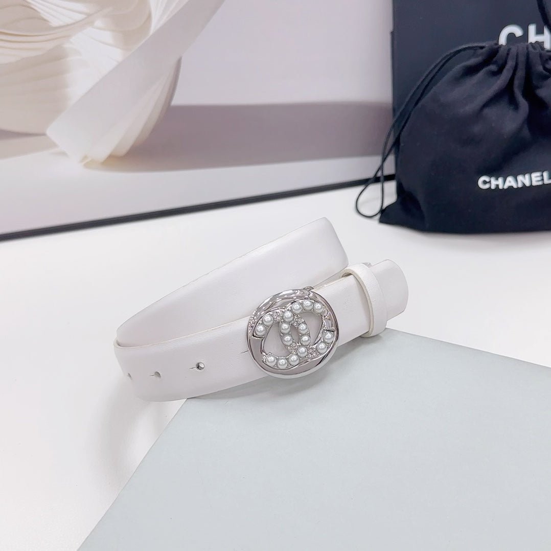 Chanel Cream Pearl Belt - Image 3