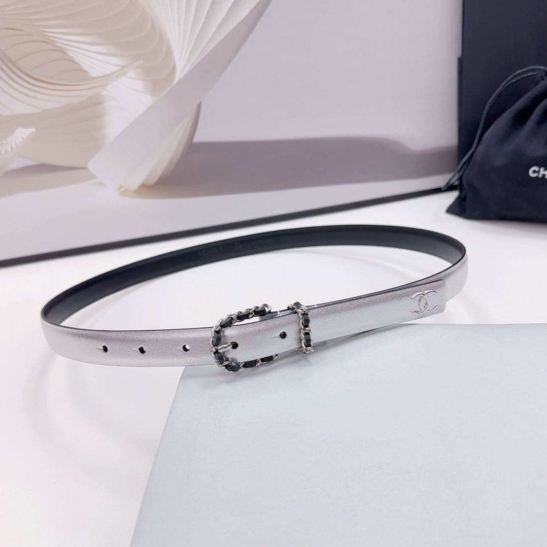 Chanel Metallic Silver Strap