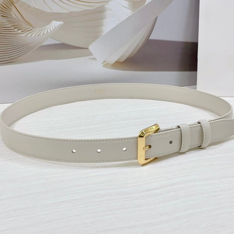 CELINE White Gold Buckle Belt