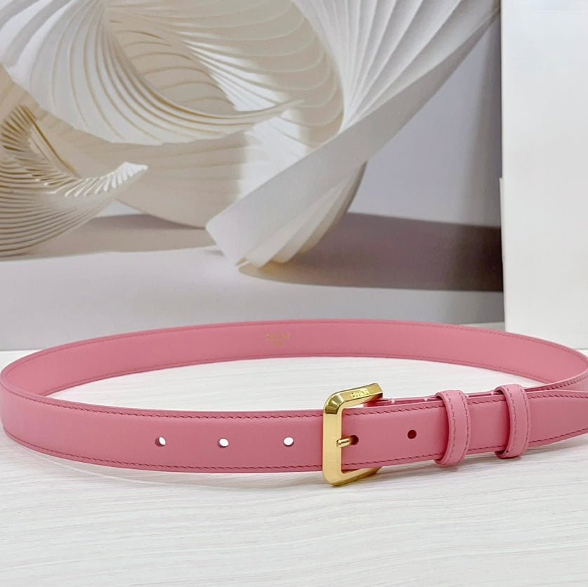 CELINE Pink Gold Buckle Belt