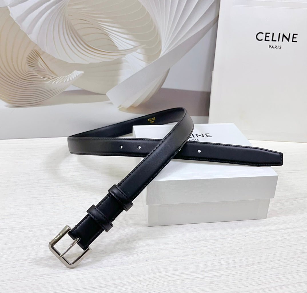 Alternative view of CELINE Black Silver Buckle Belt
