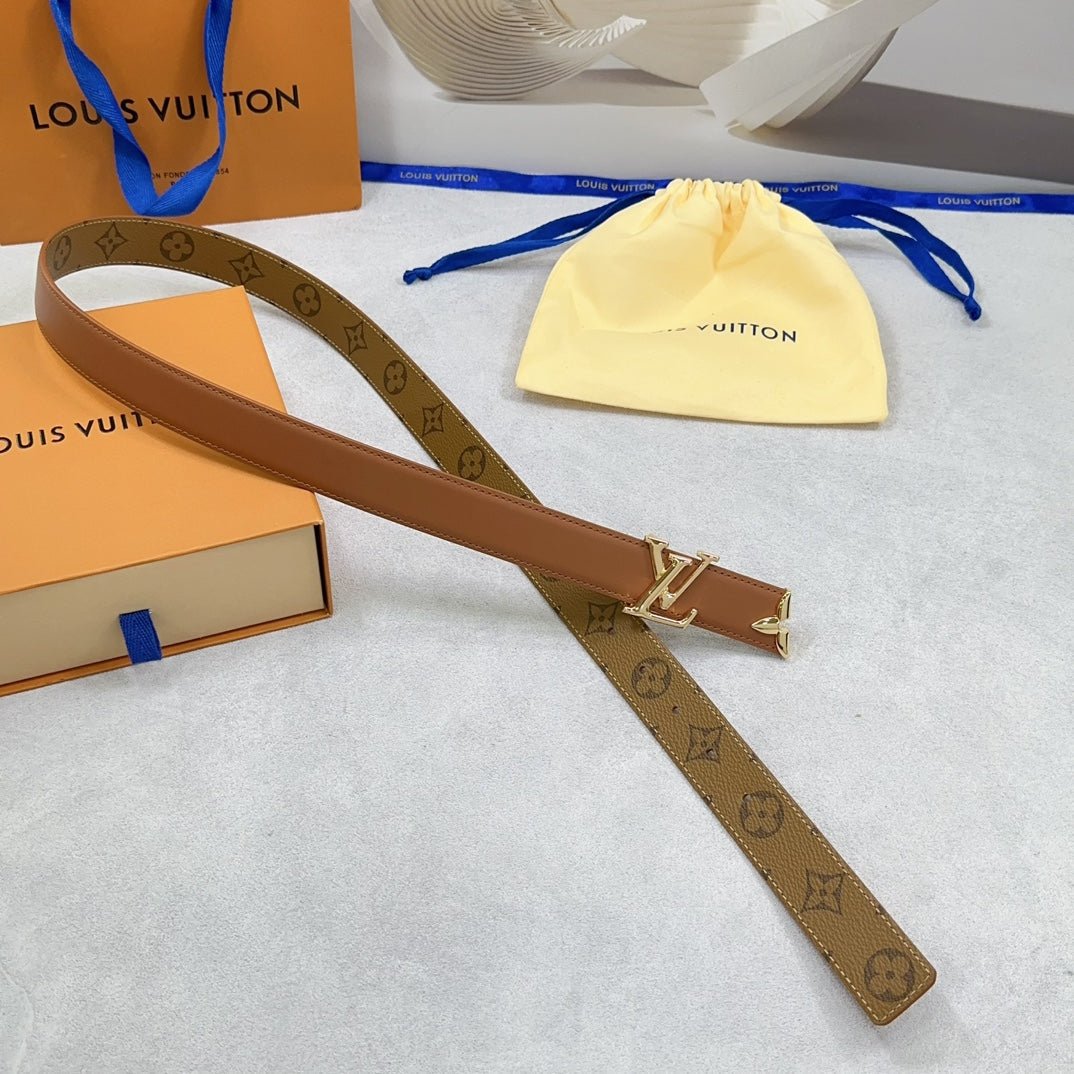 LV Cognac Leather LV Belt - Image 3