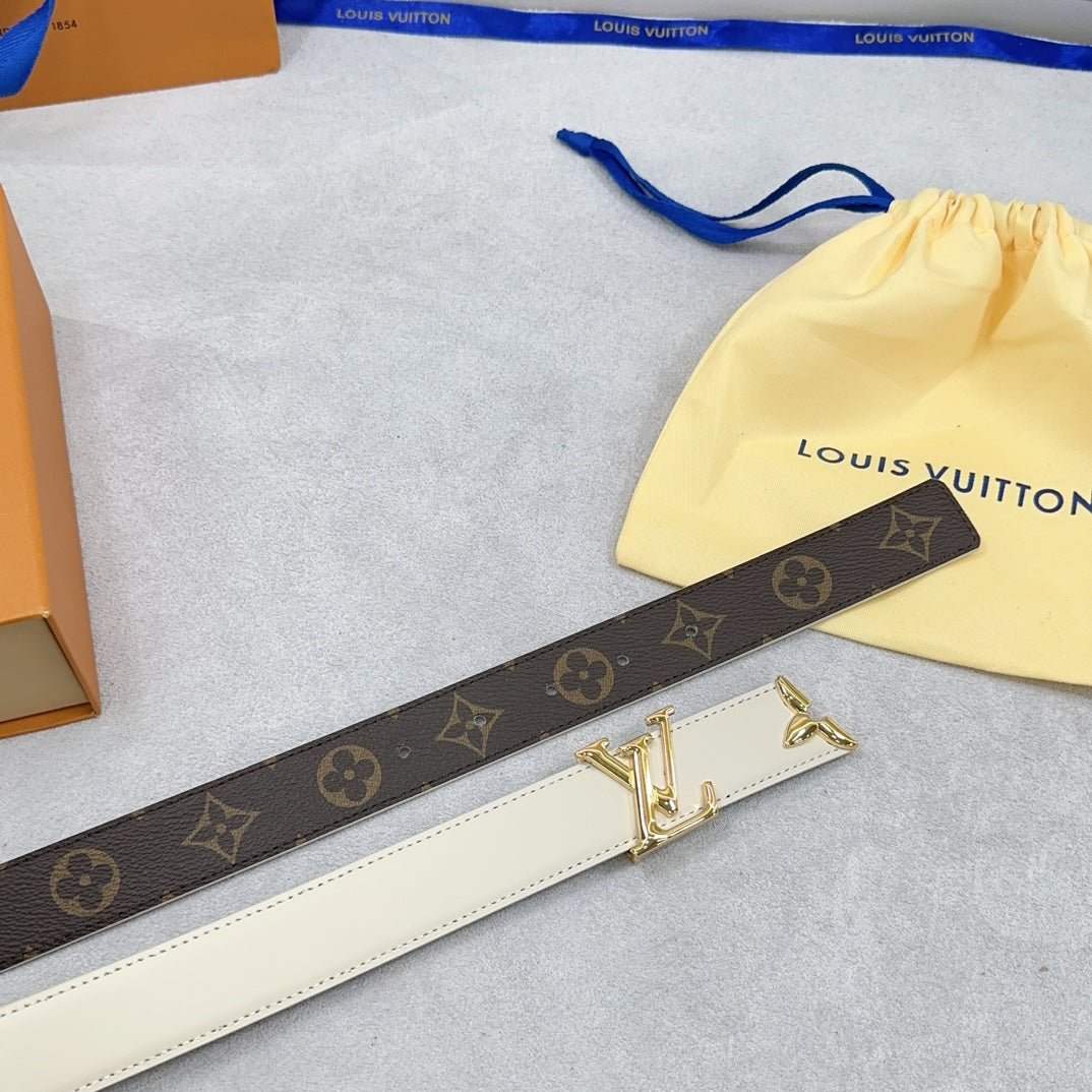 Alternative view of Pretty LV 30mm Reversible Belt Cream Calfskin