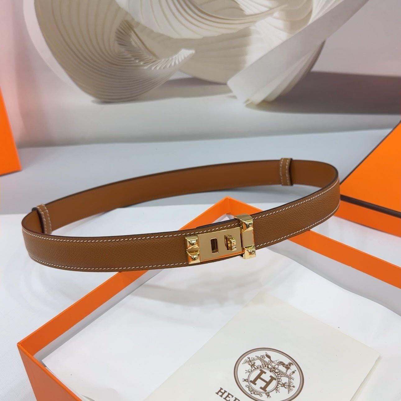 Collier De Chien Belt 30mm Gold Epsom Gold Buckle - Image 3