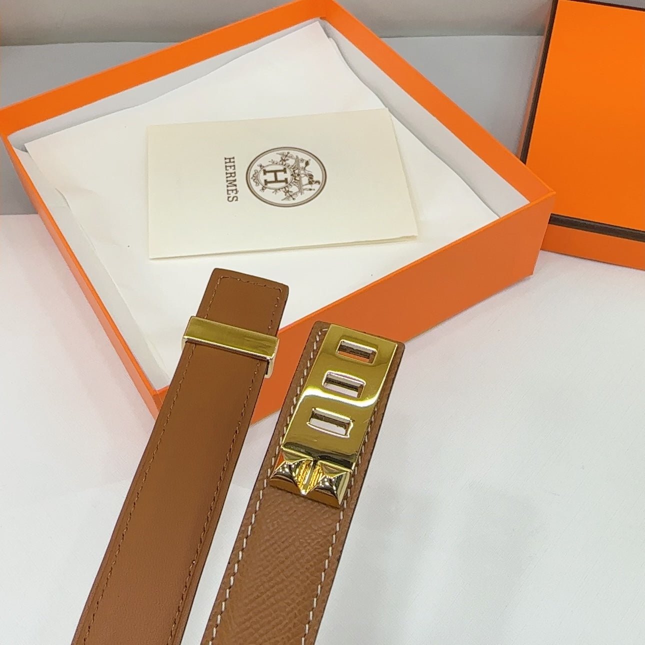 Alternative view of Collier De Chien Belt 30mm Gold Epsom Gold Buckle