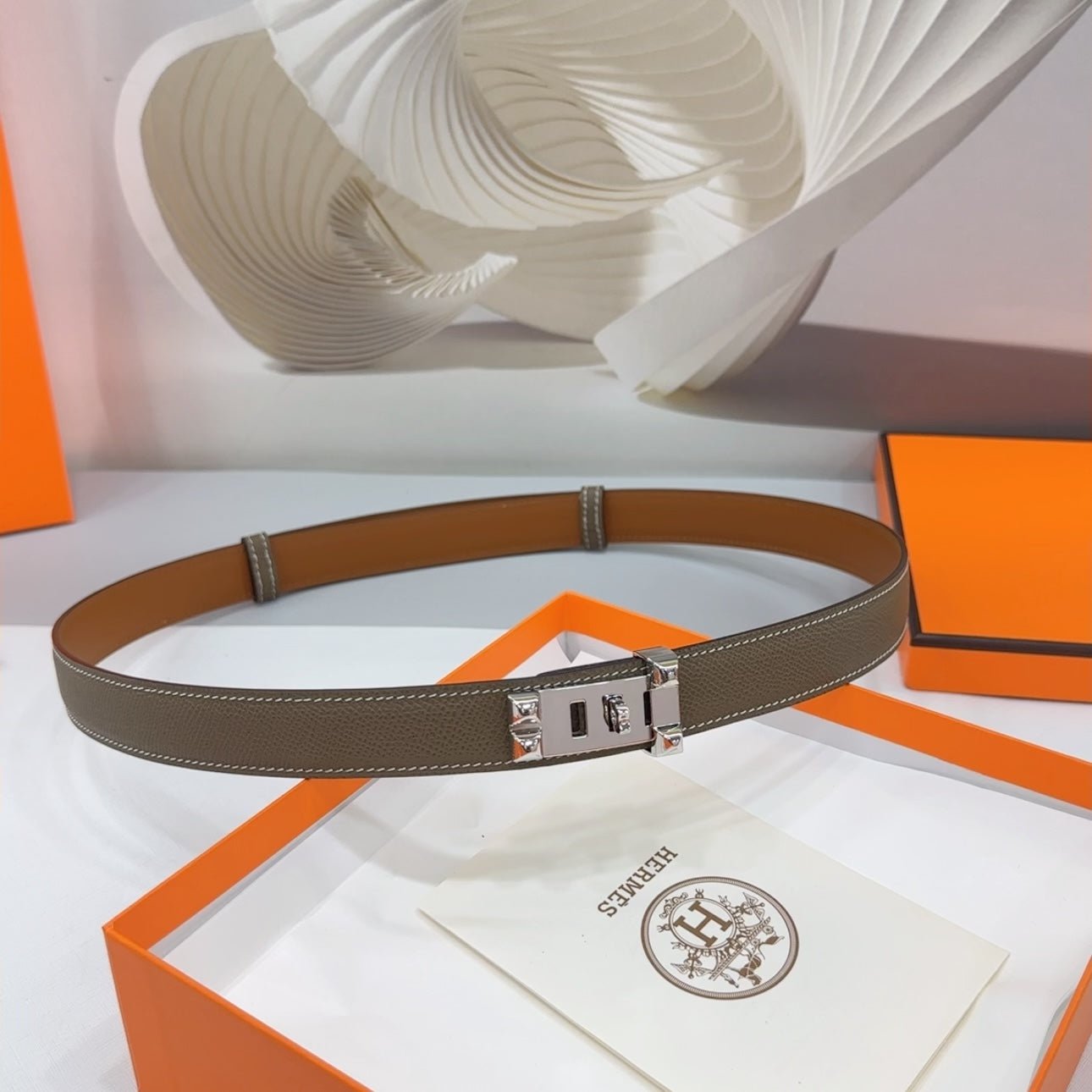 Alternative view of Collier De Chien Belt 30mm Etain Epsom Silver Buckle