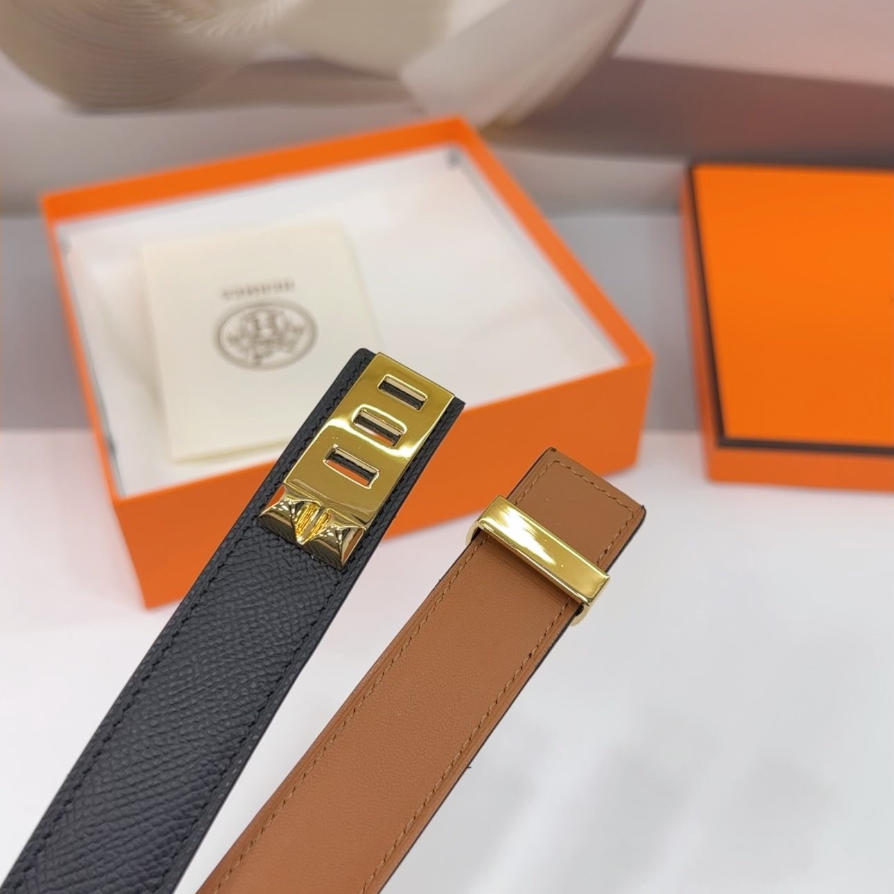 Collier De Chien Belt 30mm Black Epsom Gold Buckle - Image 4