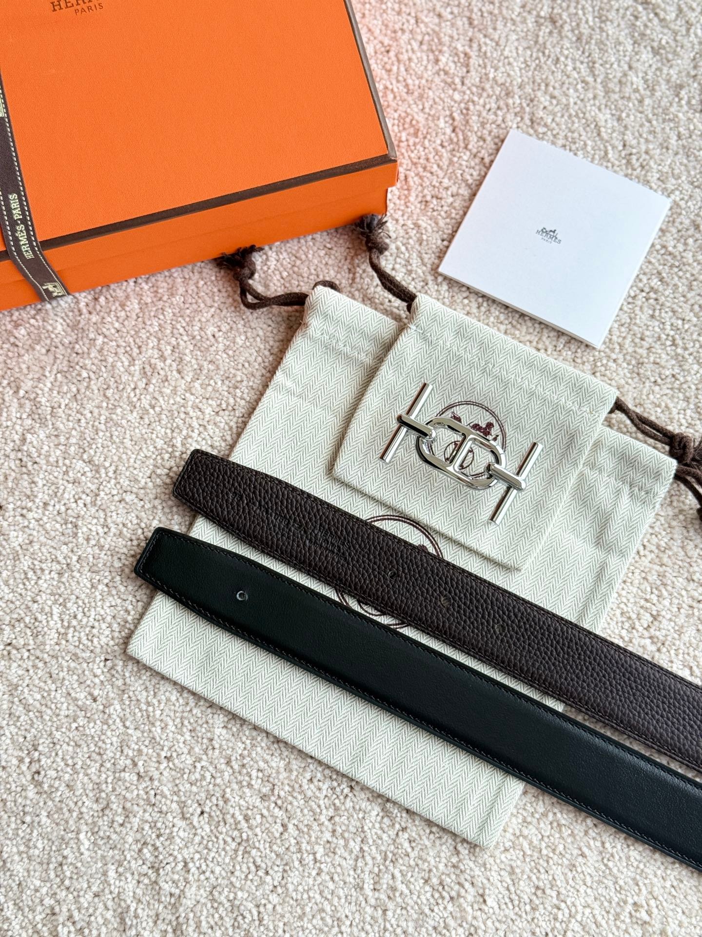Hermes Black Silver Chain Belt - Image 7