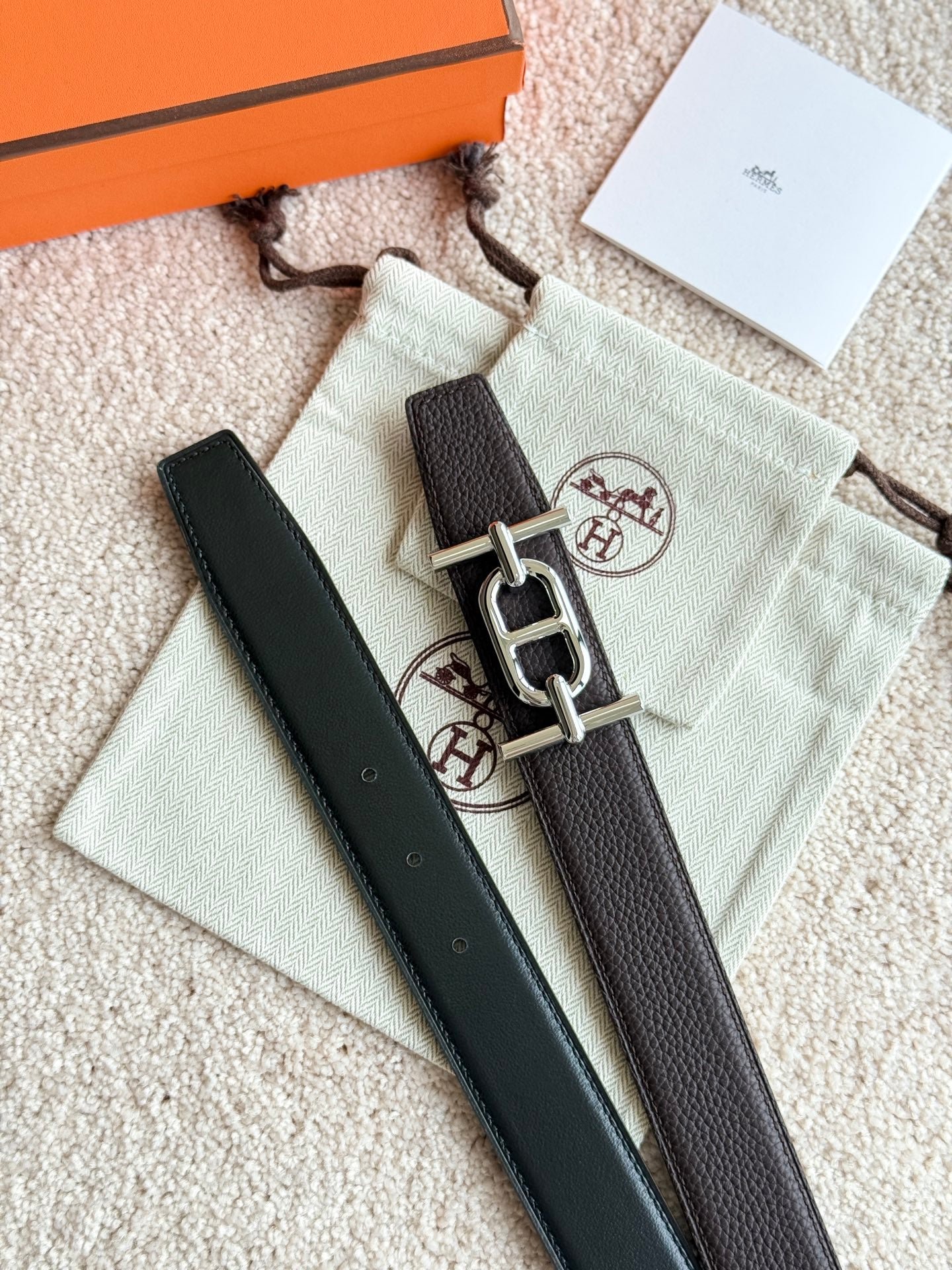Hermes Black Silver Chain Belt - Image 6