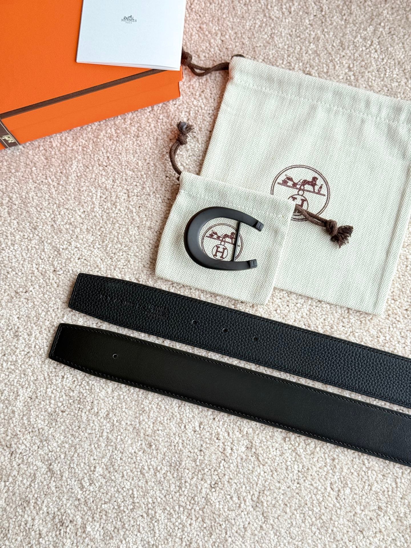 HERMES Horseshoe Leather Belt - Image 5