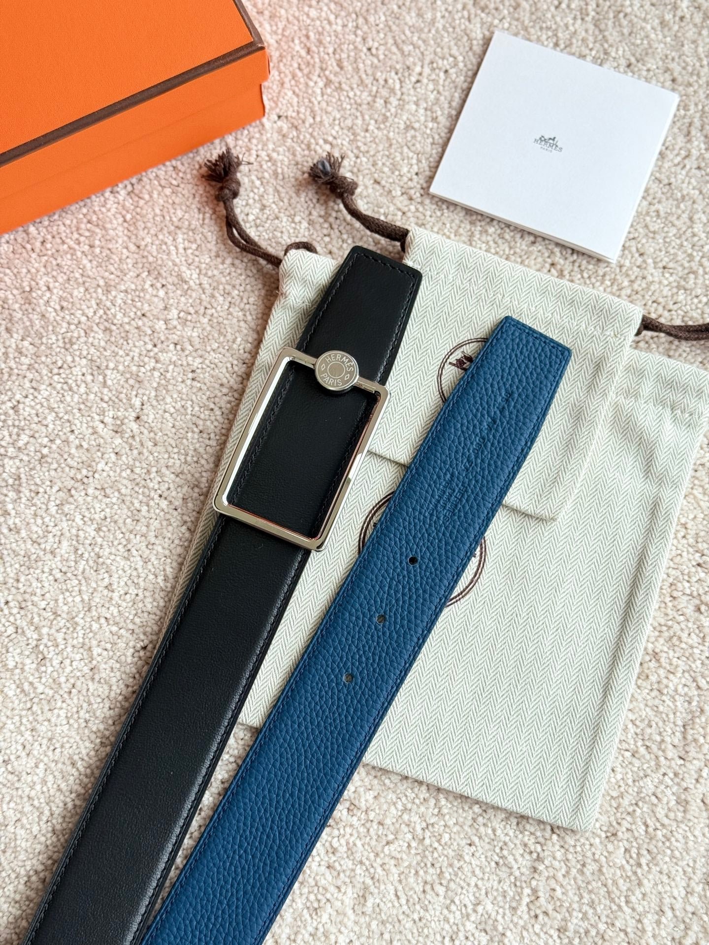 Hermes Navy Silver Square - Image 5
