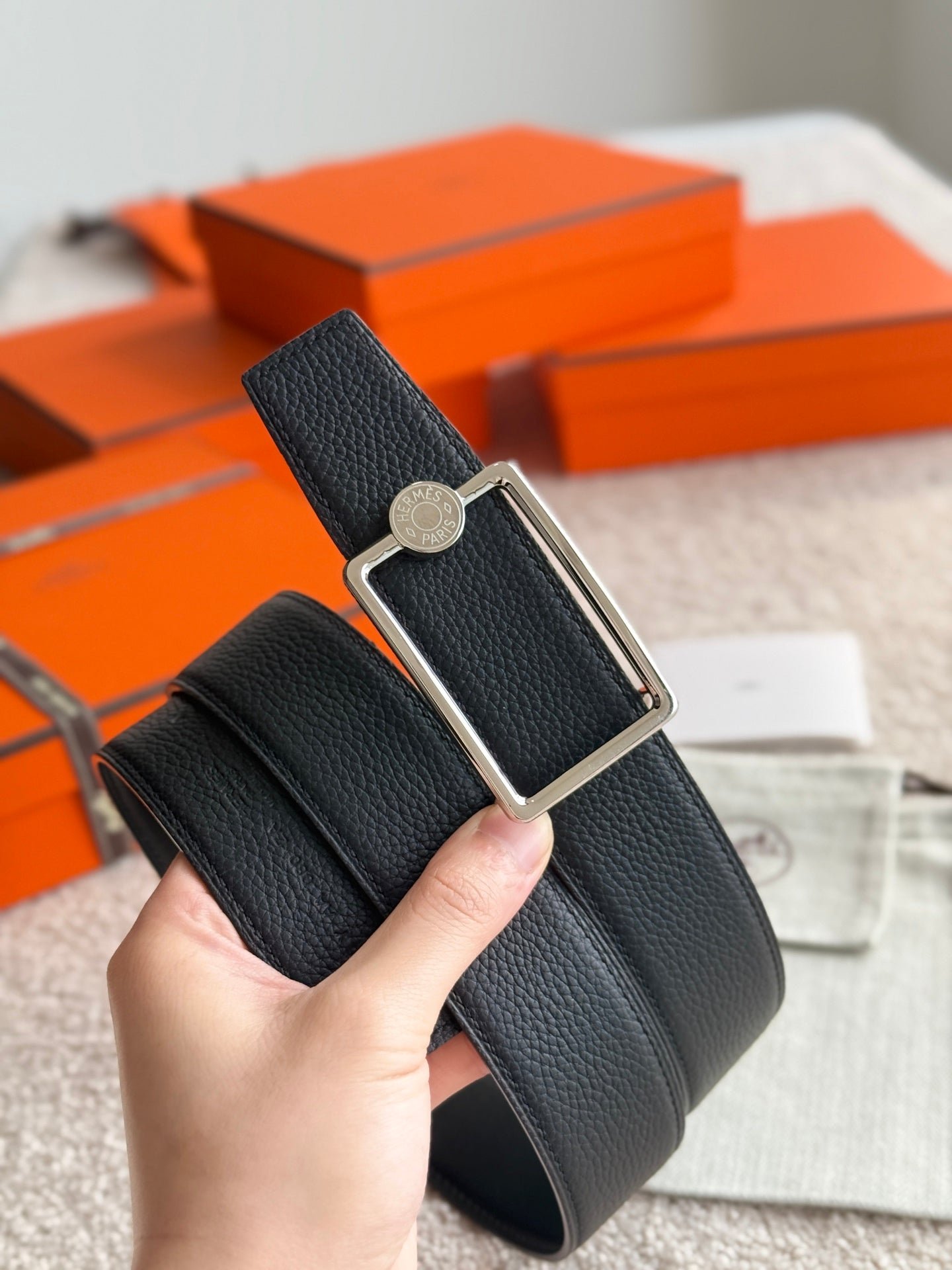 Hermes Black Silver Square - Image 3