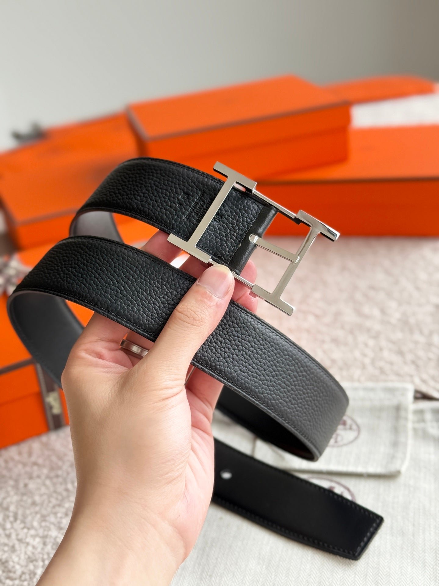 Hermes Black Grain Silver - Image 3