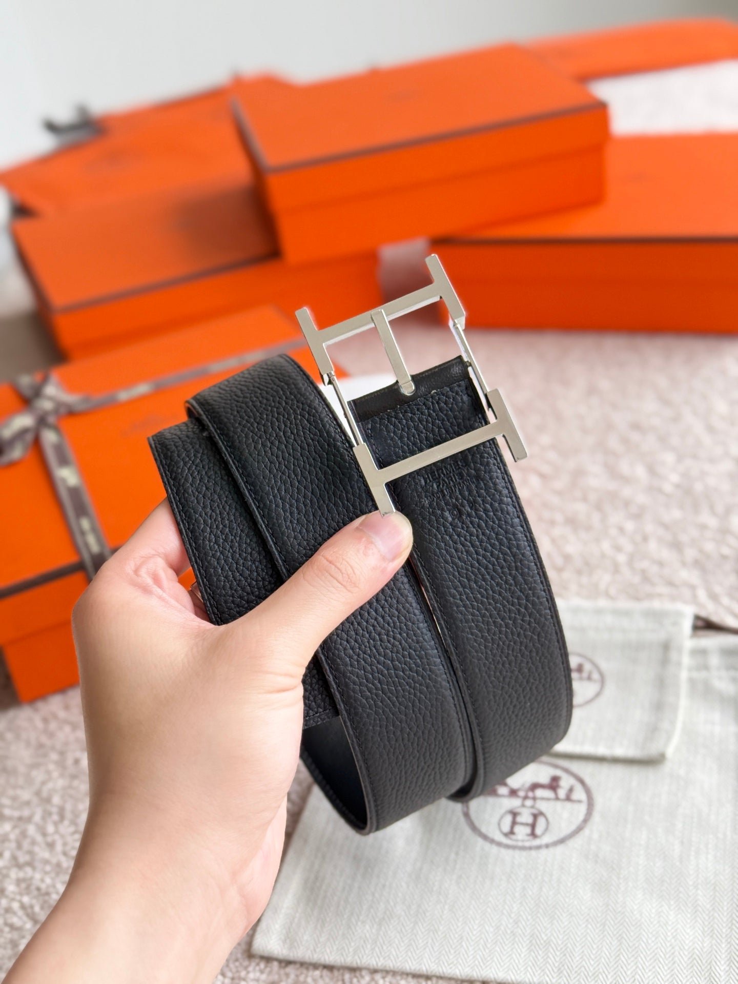 Hermes Black Grain Silver - Image 4