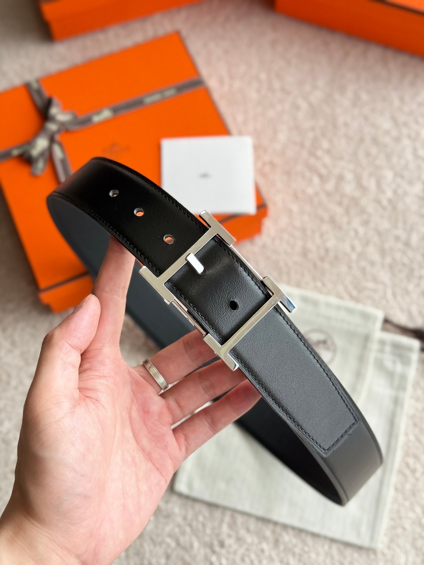 Hermes Black Grain Silver - Image 5