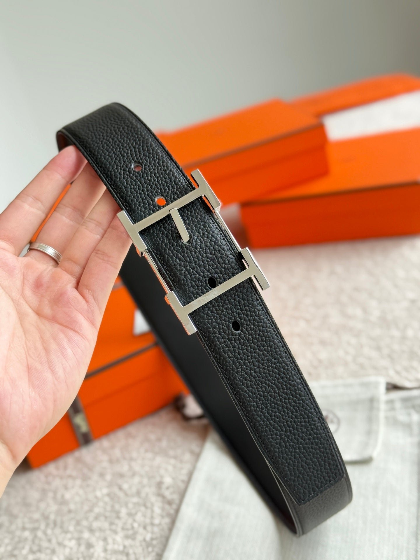 Hermes Black Grain Silver - Image 7