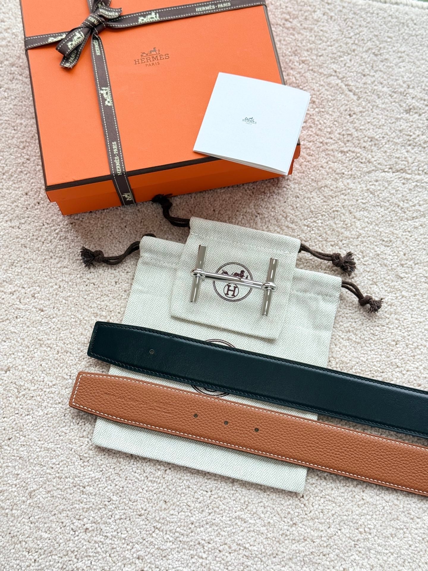 Alternative view of HM H D' Ancre 38mm Belt Black Brown Leather 188231