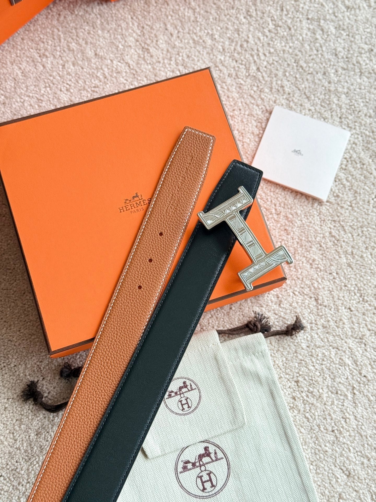 HERMES Tan Weave H Strap - Image 4