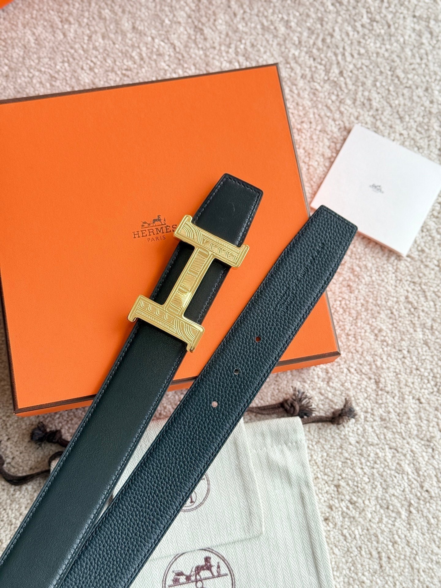 Alternative view of HM Gold Constance Touareg 38mm Belt Black Leather 188432