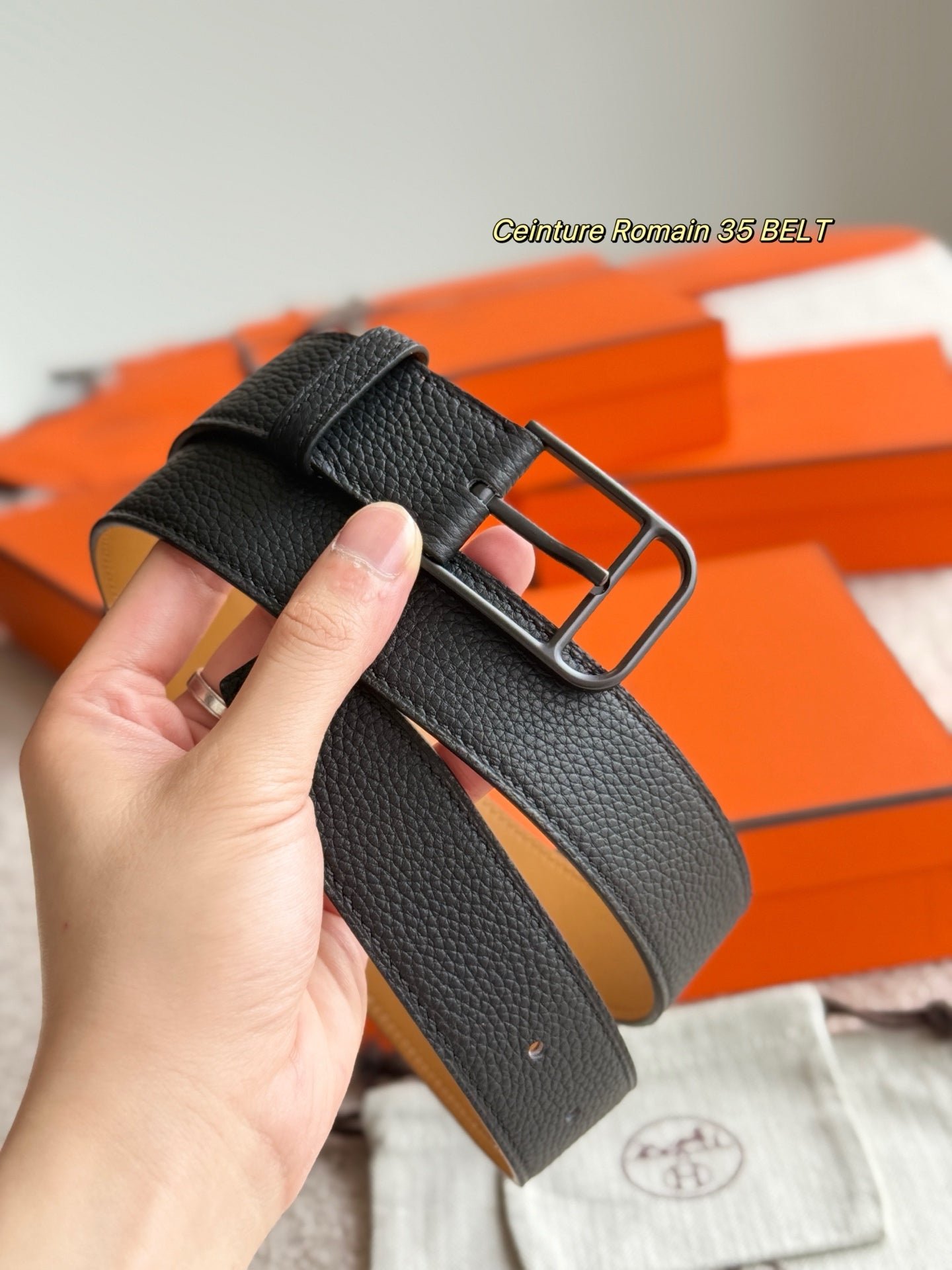 Alternative view of HM 35mm Romain Belt Black Brown Leather 188396