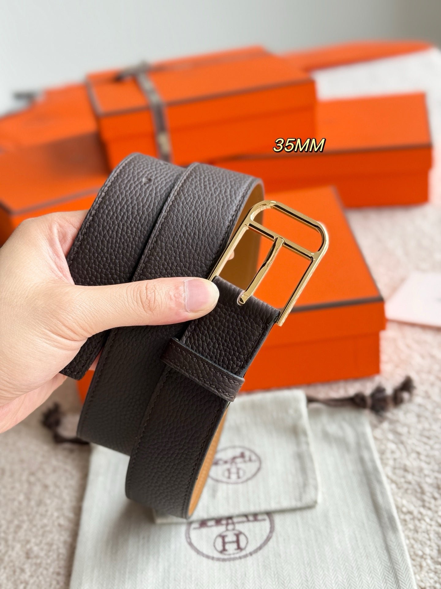 HERMES Black Gold Pin Strap - Image 7