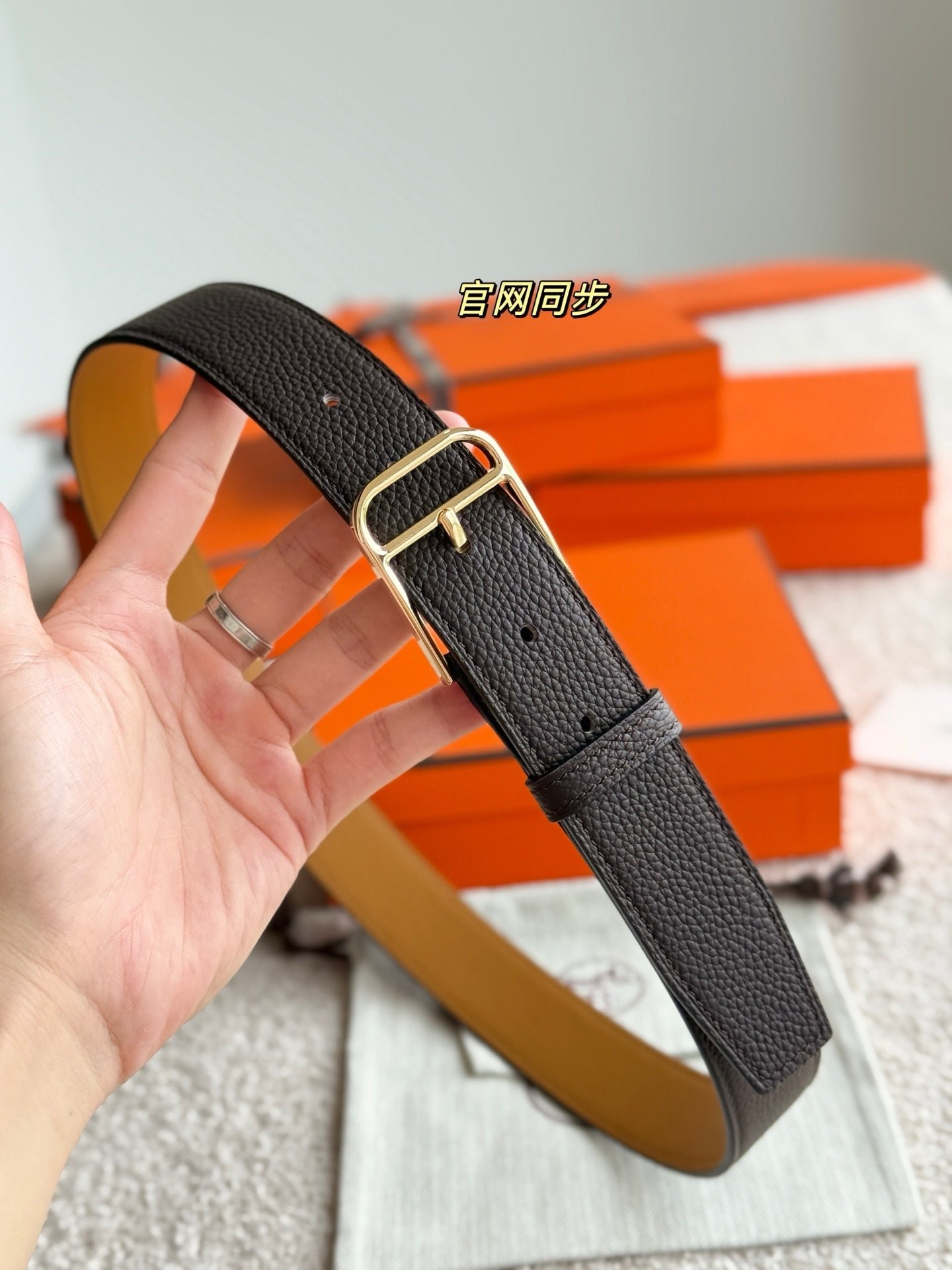 HERMES Black Gold Pin Strap - Image 6