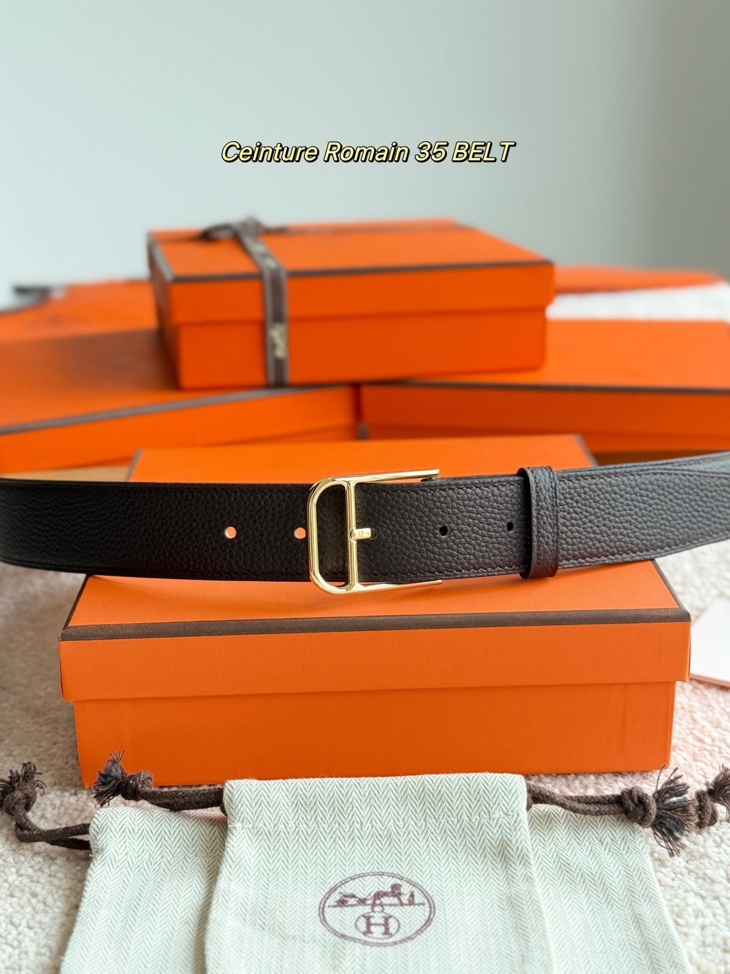 HERMES Black Gold Pin Strap - Image 3