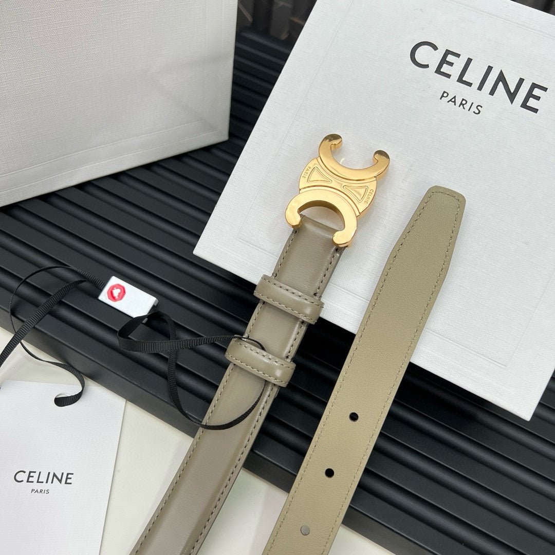 CELINE Beige Triomphe Gold Belt - Image 7
