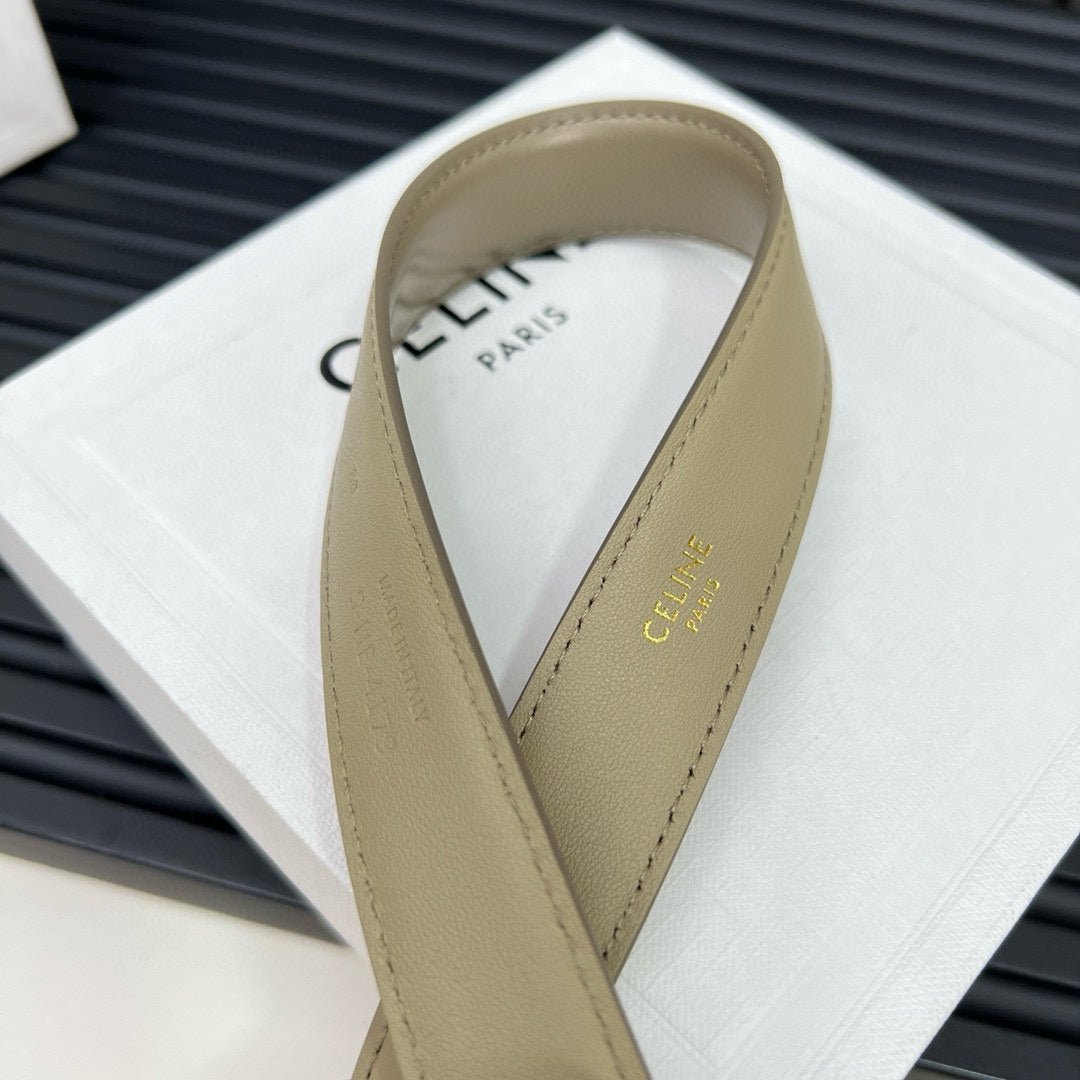 CELINE Beige Triomphe Gold Belt - Image 9