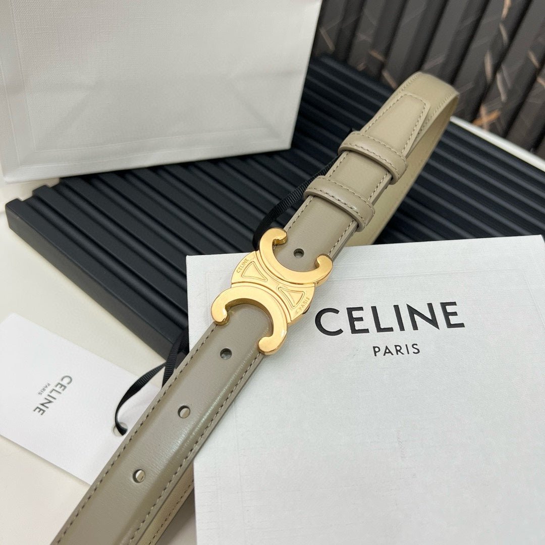 CELINE Beige Triomphe Gold Belt - Image 6