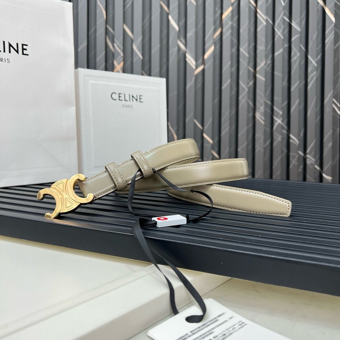 CELINE Beige Triomphe Gold Belt - Image 4