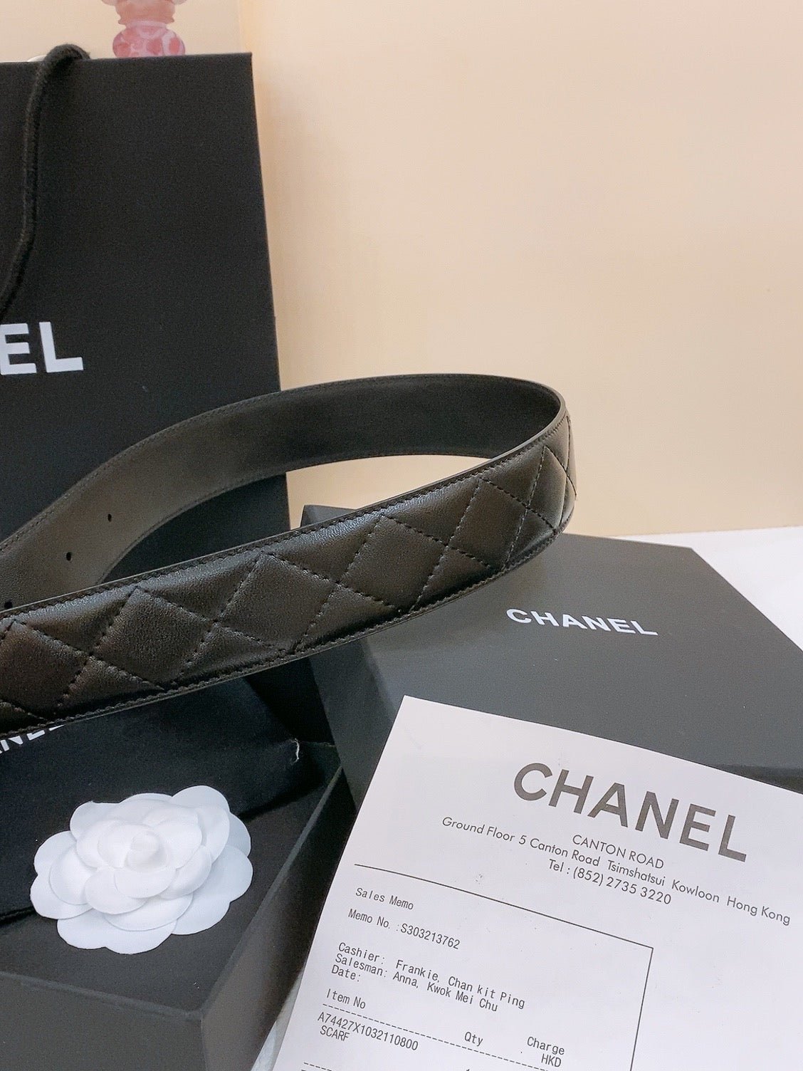 Chanel Quilt Logo Gold Belt - Image 3