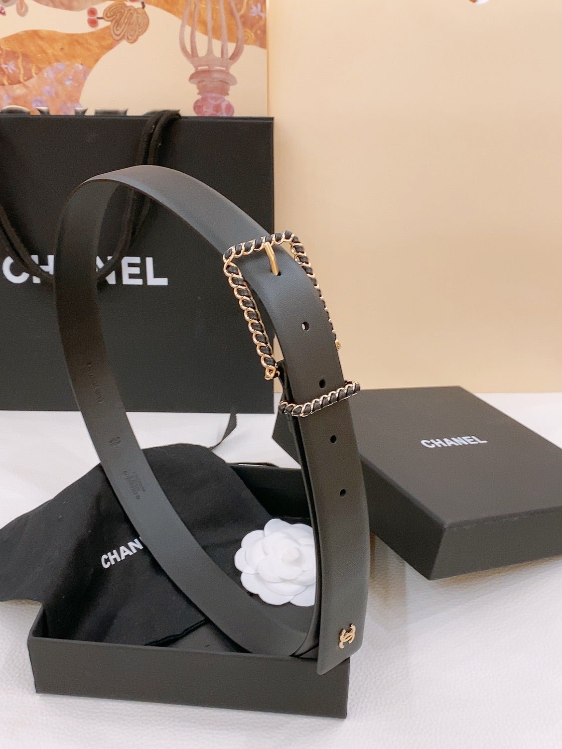 Alternative view of Chanel Black Weave Pin Belt