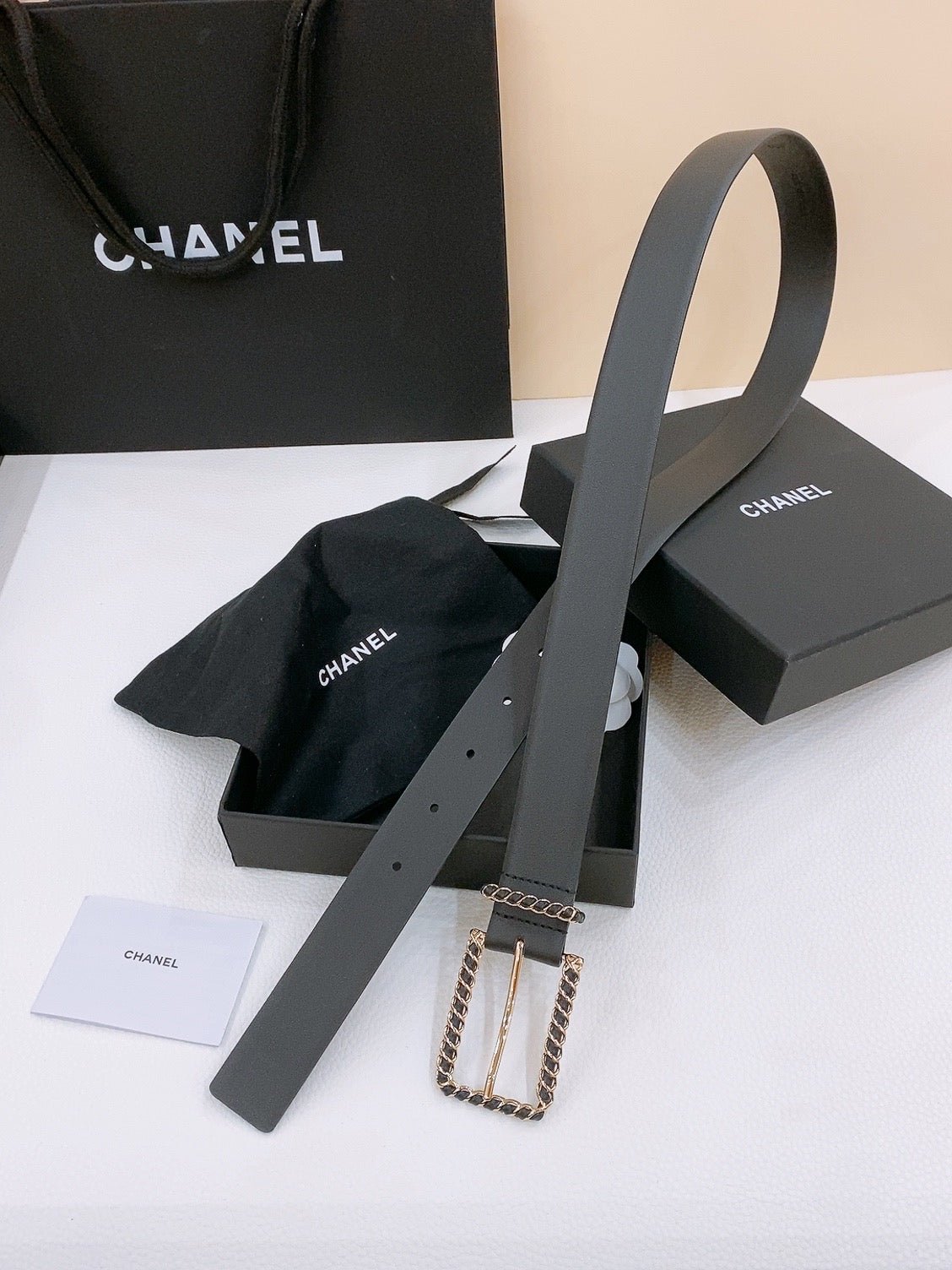 Chanel Black Weave Pin Belt - Image 6