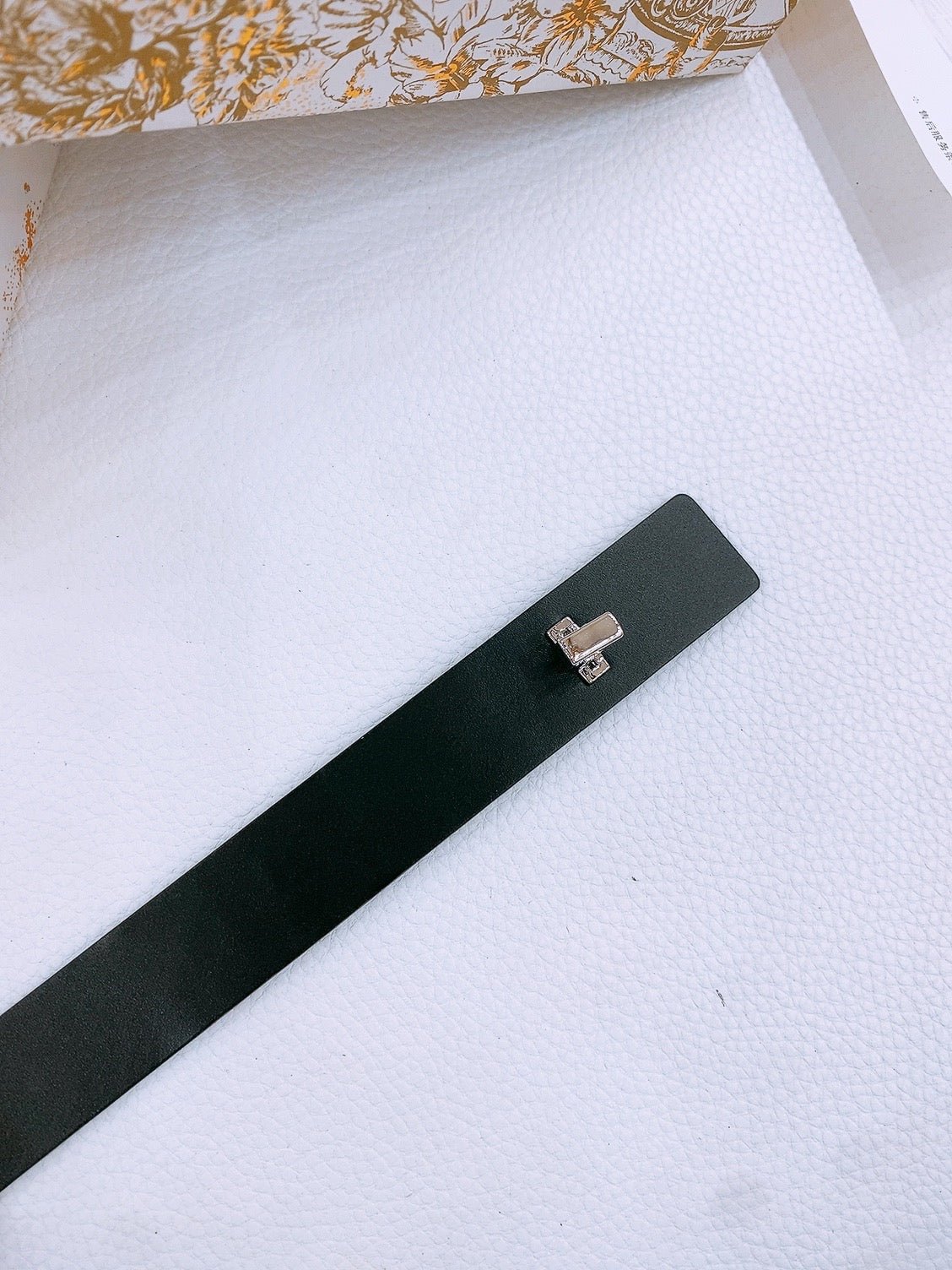 Dior Black Calfskin Silver CD Belt - Image 5