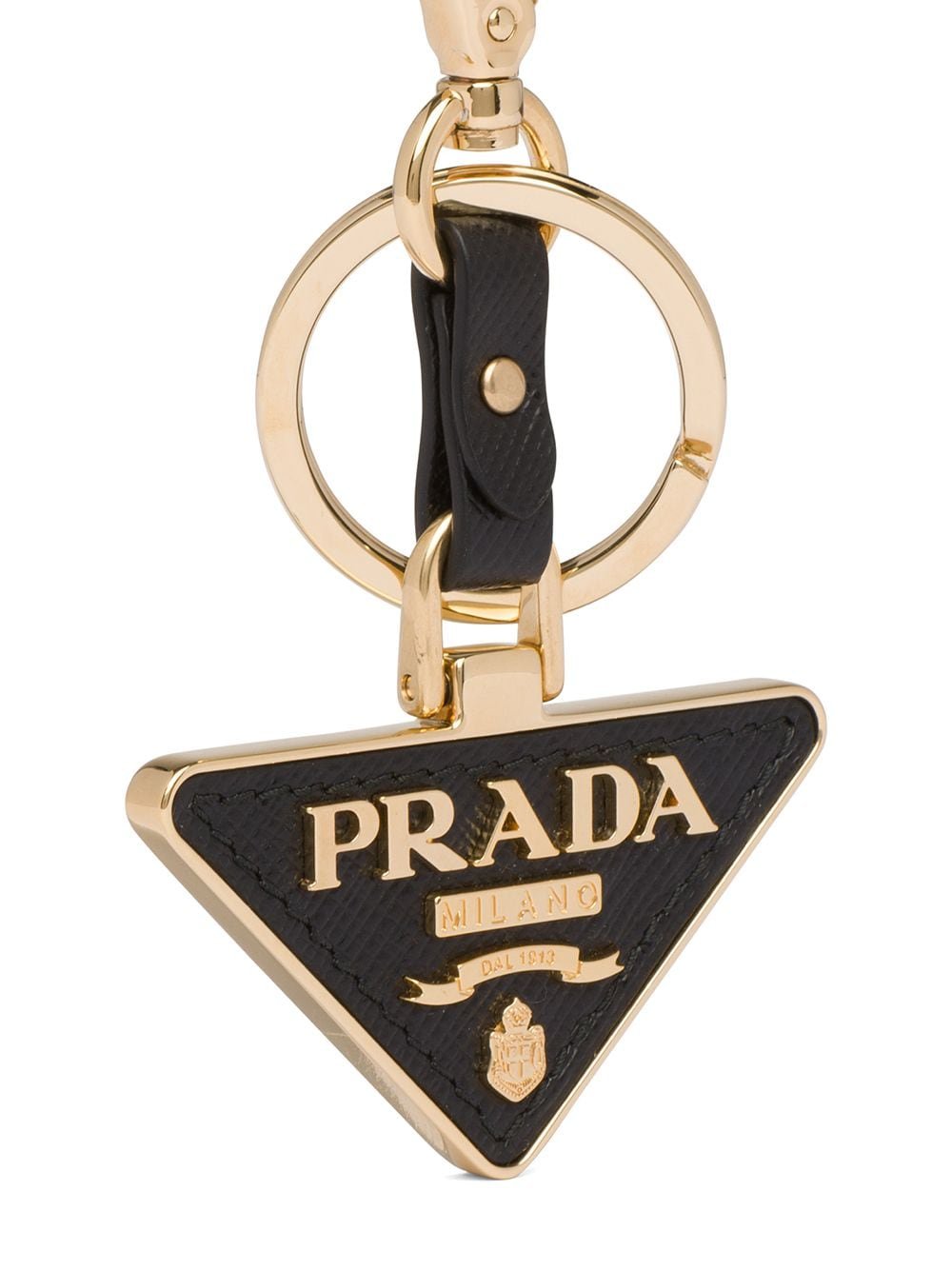 Alternative view of Prada Gold Trim Triangle Keychain