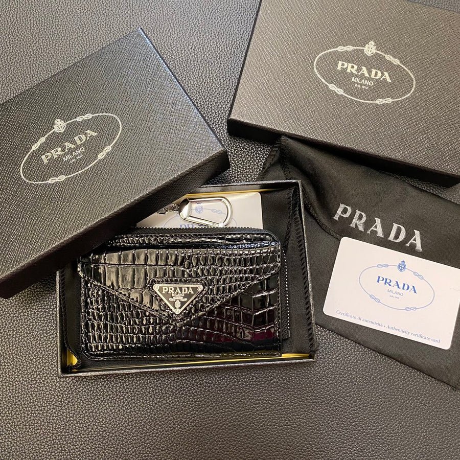 Prada Leather Card Holder Keychain - Image 3