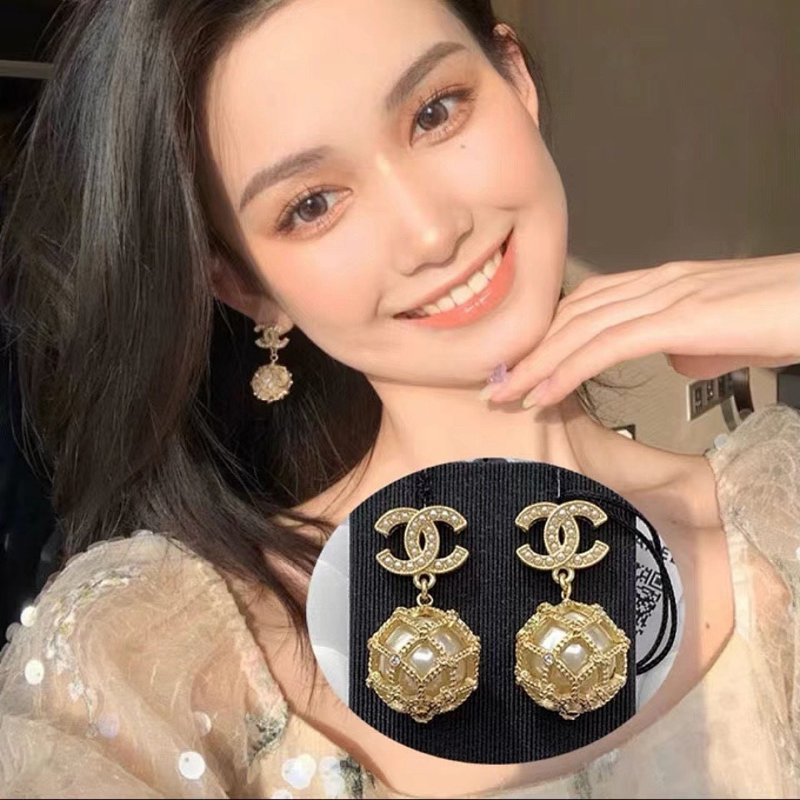 Chanel Crystal CC Rose Drop Earrings - Image 4