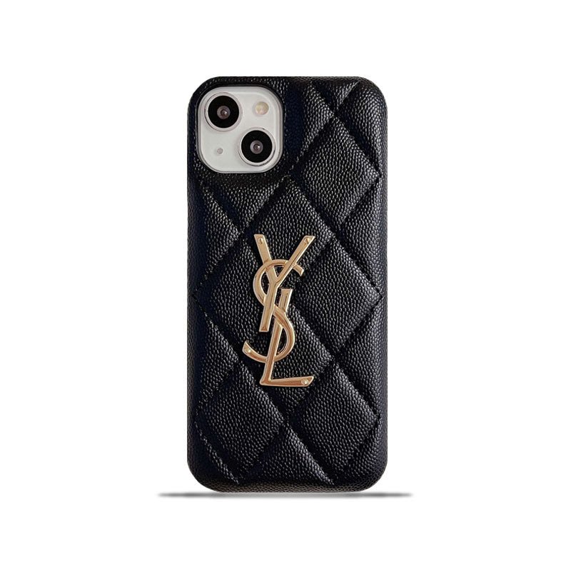 YSL Diamond-Quilted Leather iPhone Case