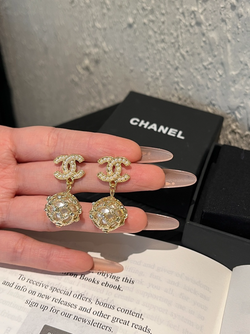 Chanel Crystal CC Rose Drop Earrings - Image 3