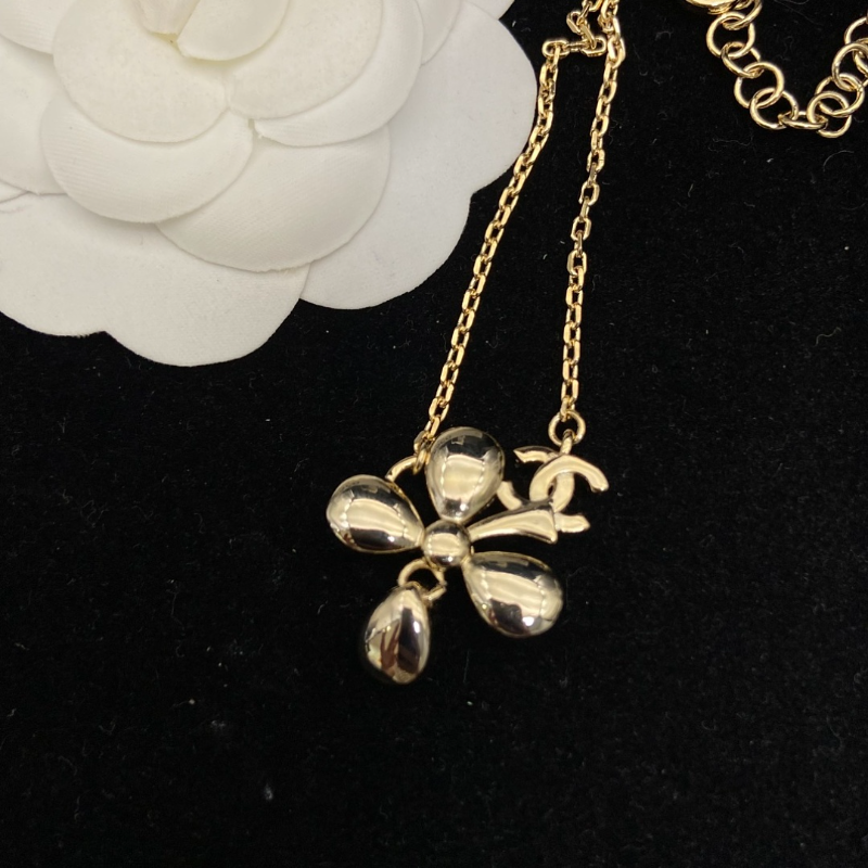 Alternative view of Chanel Crystal Flower CC Pendant Necklace