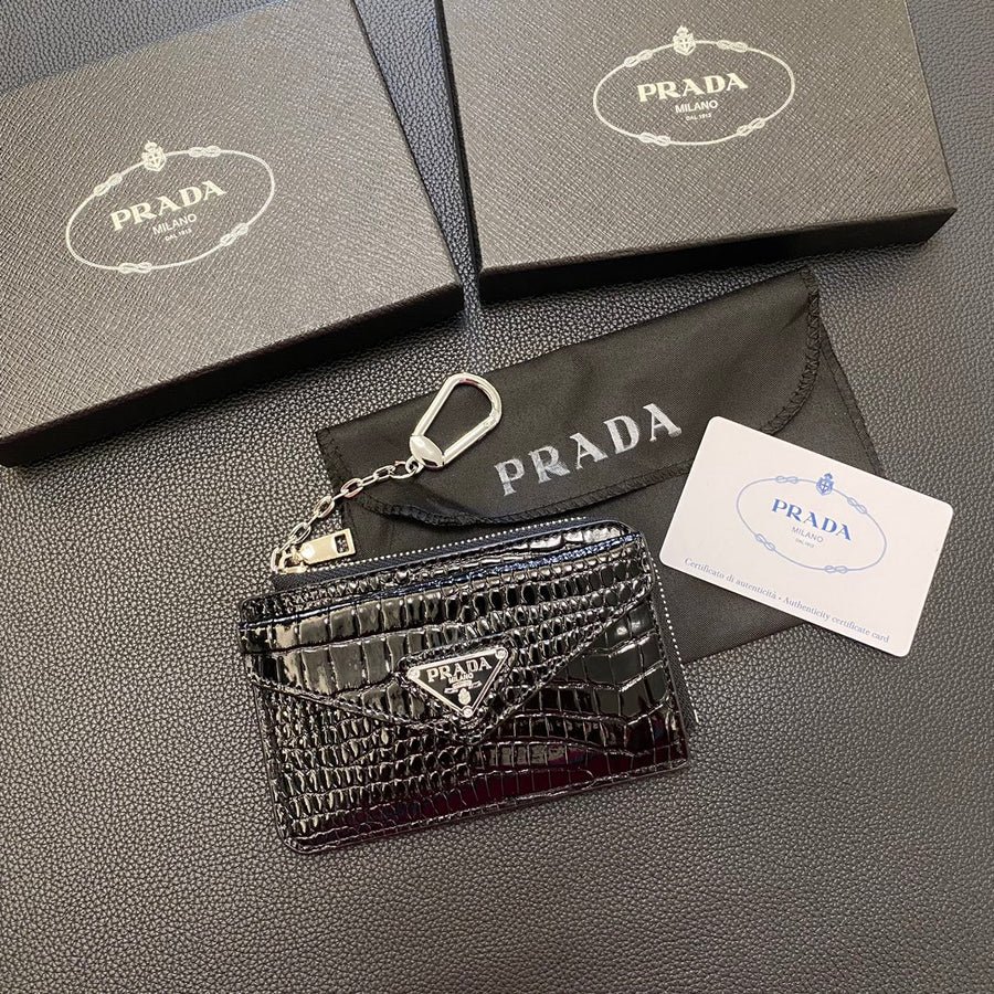Prada Leather Card Holder Keychain - Image 7