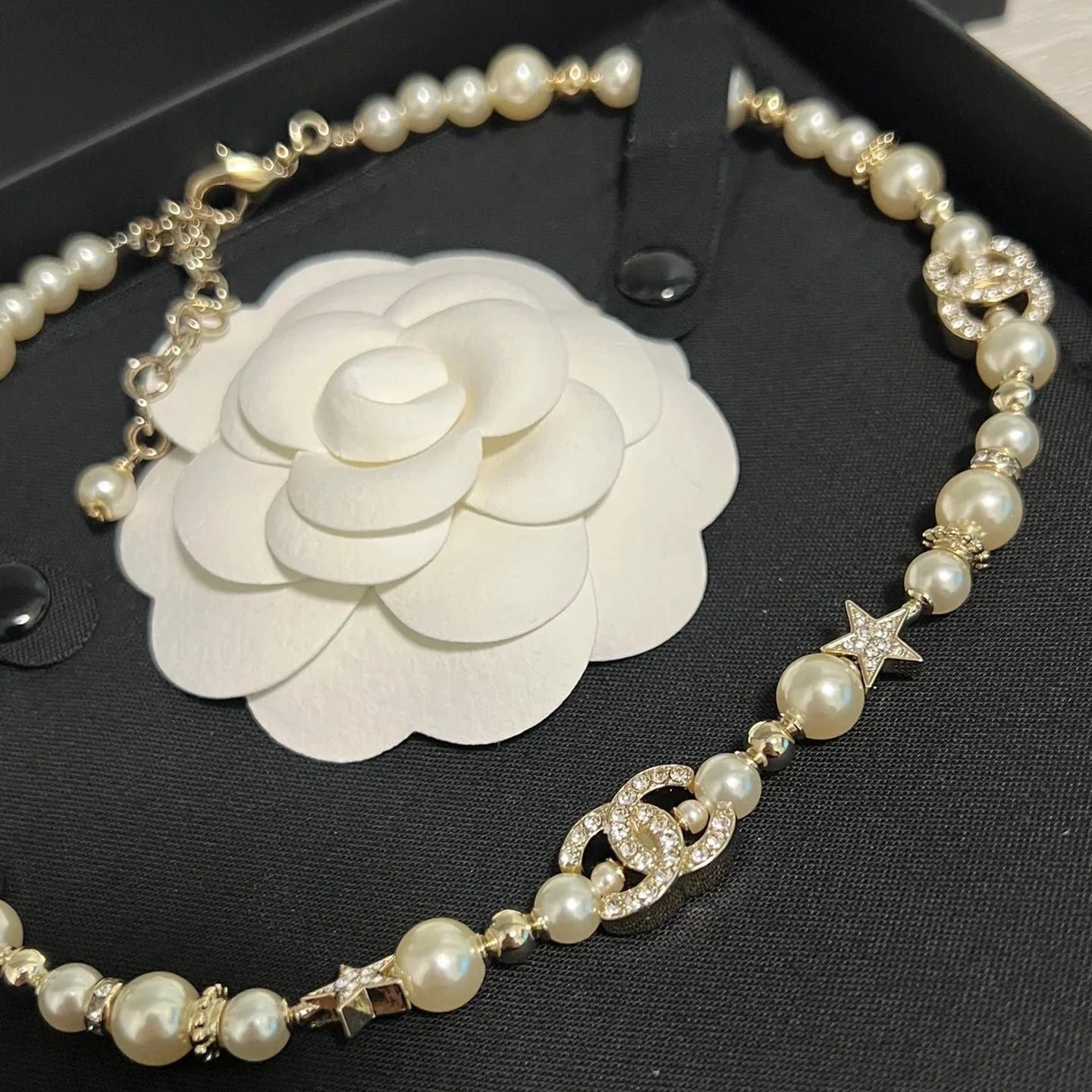 Alternative view of Chanel Pearl Crystal Star CC Choker Necklace