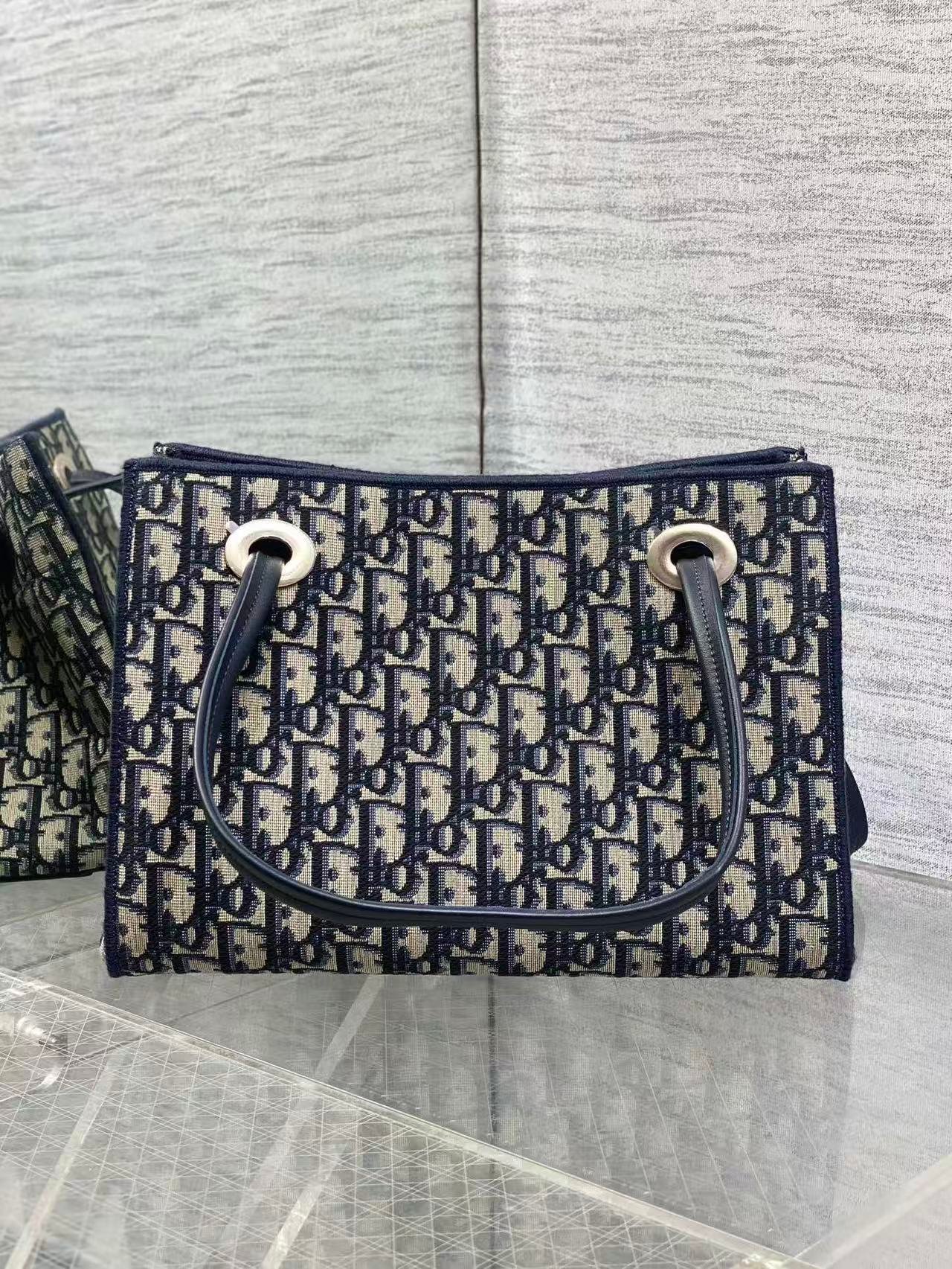 Alternative view of Dior Oblique Bow Jacquard Canvas Medium Tote Bag