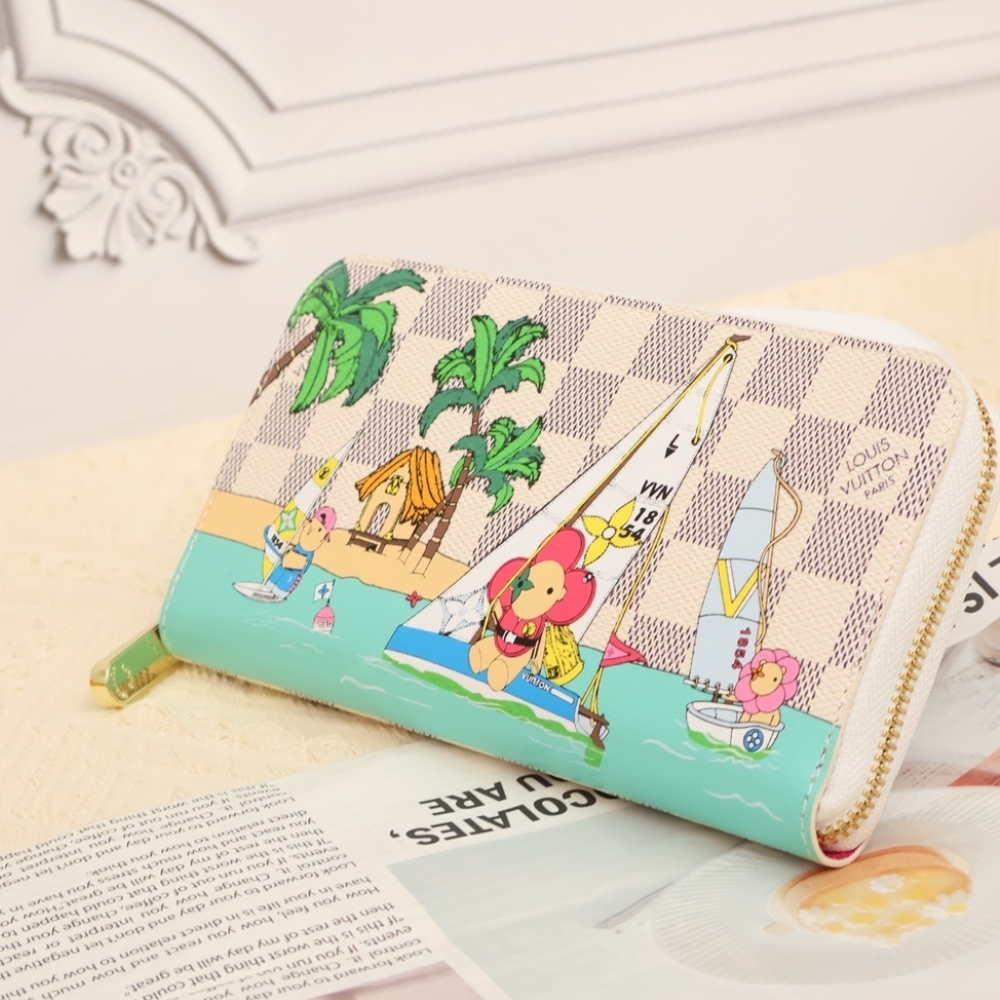 Alternative view of Louis Vuitton Zippy Wallet Vivienne Damier Azur Beige 7.7 Inches N40507