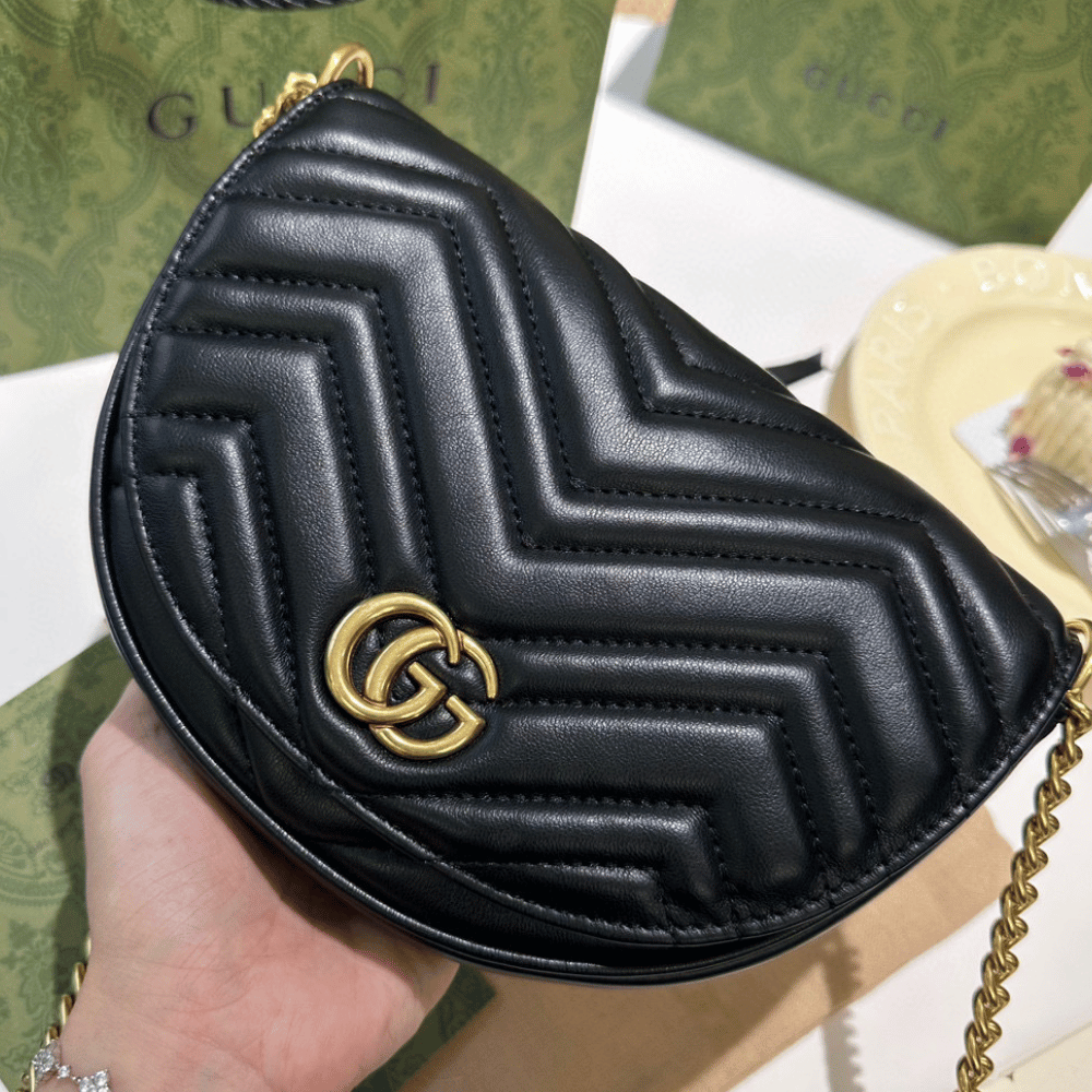 Alternative view of Gucci Gg Marmont Mini Matelass?? Shoulder Bag Black 10.2 Inches