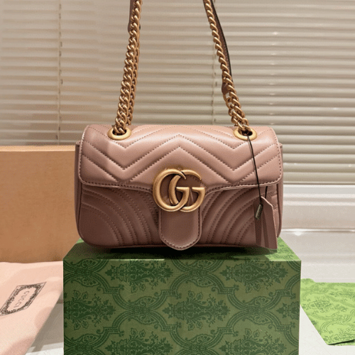 Alternative view of Gucci Gg Marmont Small Matelass?? Shoulder Bag Nude 8.7 Inches